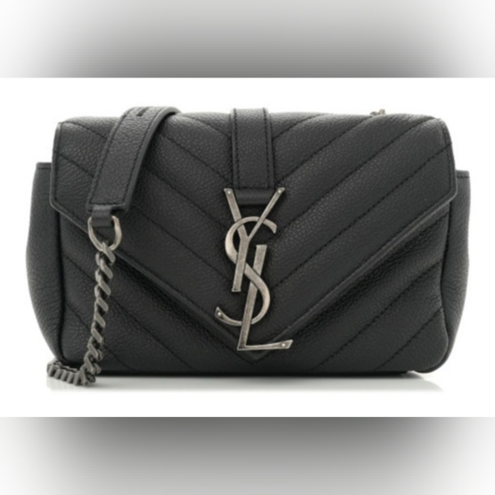 Saint Laurent Lambskin Chevron Baby Chain Bag YSL